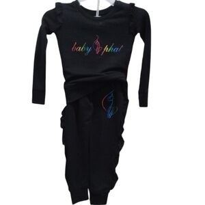 Baby Phat Black 2 Pcs Set Top & Pants Sz 4 NWT
